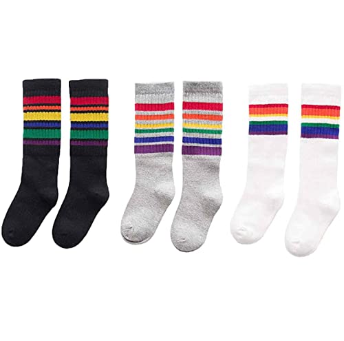 5 Pairs Cute Bow ToddlersLong Socks Baby Girls Knee High Socks Tube Ruffled Stockings