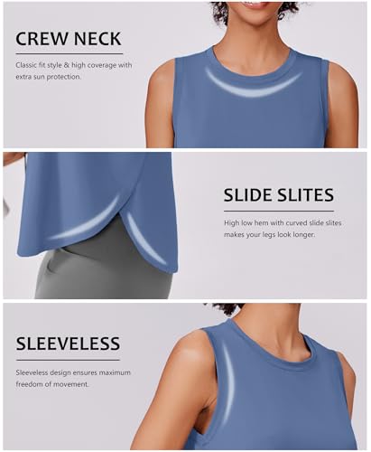Image of PINSPARK Workout Tank Tops Woman Ice Silk UPF 50+ Athletic Yoga Shirts