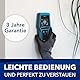 PeakTech P3433 – Professionelles Leitungssuchgerät – Digitaler Leitungssucher für Stromleitungen, Metall, Balken und Holz – Leitungsfinder mit Selbstkalibrierung und LED-Anzeige – Wandscanner