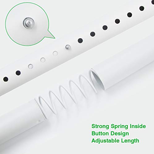 Image of Refrze Room Divider Curtain Rod, Adjustable Bathroom Stall Tension Pole - White 28-43 Inch