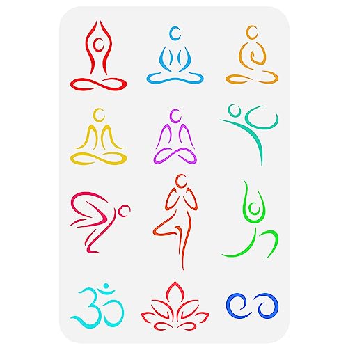 FINGERINSPIRE Chakra Stencil 11.7x8.3 Inch - Yoga Om