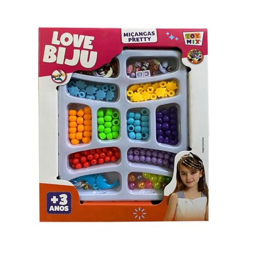 Kit Bijuteria, Love Biju, Toy Mix, Pretty, 170 peças com Fio