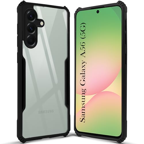 Image of Jkobi Back Cover Case for Samsung Galaxy A56 (Shockproof with Polycarbonate Clear Panel | Professional Black)