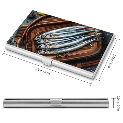 Slim Metal Business Card Holder - Sardines Aluminum Alloy Card Case with Buckle Closure, Holds 20 Cards & Cash, Professional Credit Card Size ID Holder for Men Women Gift2