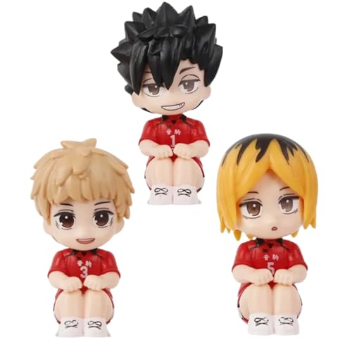 Image of FUNFOB Haikyuu Action Figure Set of 3 Height -7cm Collectible PVC Multicolour | Haikyuu Set of 3 Red Team