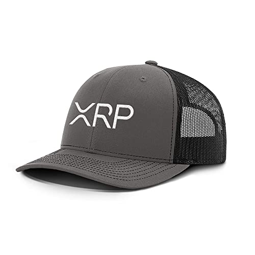 XRP - Cotton Snapback Hat - Breathable Mesh Side for Casual Wear & Outdoor Activities All Seasons - Baseball Cap Women and Men (Charcoal Front/Black Mesh)