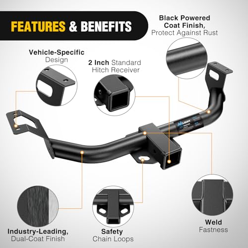 Image of Nilight Class 3 Trailer Hitch Fits Honda Honda CR-V 2012 2013 2014 2015 2016, 2 inch Hitch Receiver Multi-Fit Hitch to Receive Ball Mount Cargo Carrier Bike Rack Tow Hook