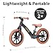 Toddler Balance Bike 2 Year Old, No Pedal Kids Balance Bike with Adjustable Seat, Ultra Light Nylon Bike Frame for Boys and Girls Birthday Gifts Toys, Black