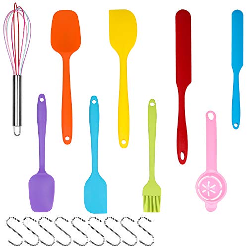 chaobai Espátulas de Silicona Set de 9 Espátulas Silicona Cocina Gadget y Herramientas para Hornear No Tóxico, Antiadherente, Resistente al Calor Utensilios de Cocina de Silicona