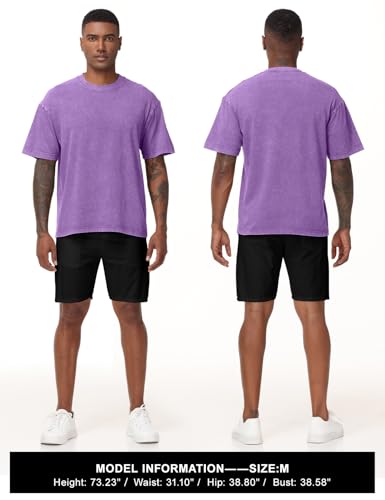 Image of Eiscntd Mens Oversized T-Shirts Heavyweight Cotton Vintage Unisex Baggy Tee