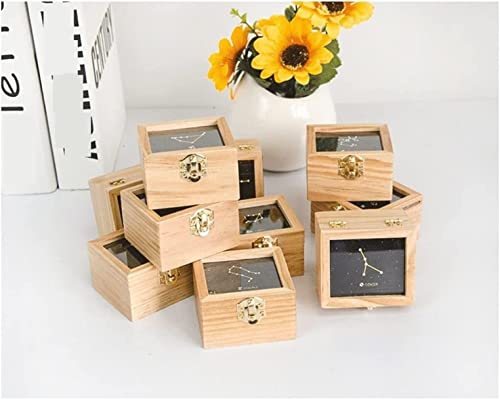 Caja de música de doce constelaciones YOOPKA de madera azul 5