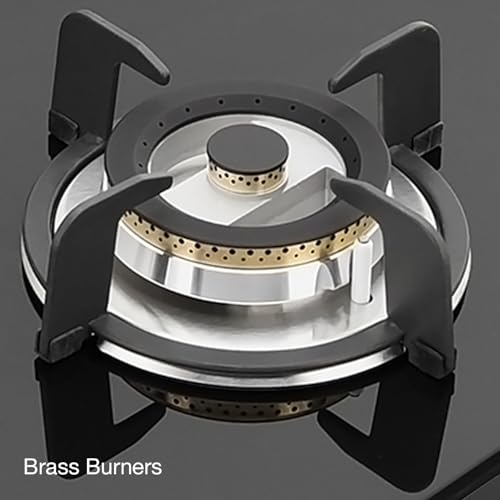 KAFF Built-in Hob/Hobtop 3 Burners with Auto Electric Ignition Glass Top, 60 CM, Brass Burners, Matt Enameled Pan Support, 8 MM Thick Toughened... - Image 2