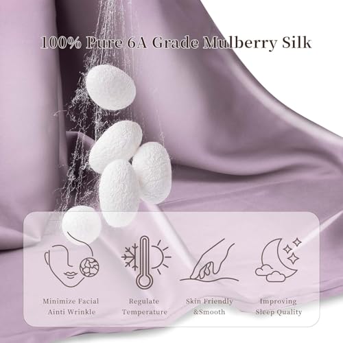 Image of RAGGLE Satin Silk Pillowcase for Hair and Skin Standard Size 18 inchX 28 inch with Soft Breathable Smooth Cooling Pillow Covers for Sleeping or Pillow Protector (2, Rose Pink)