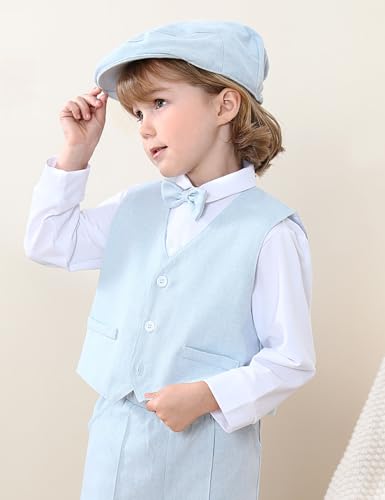 Image of A&J DESIGN Baby Boys Newsboy Cap Toddler Kids Tweed Vintage Flat Hat