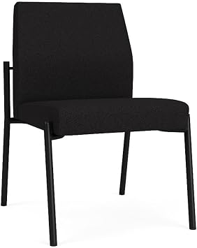 Mystic Reception Waiting Room Armless Guest Chair/Black Steel/Black