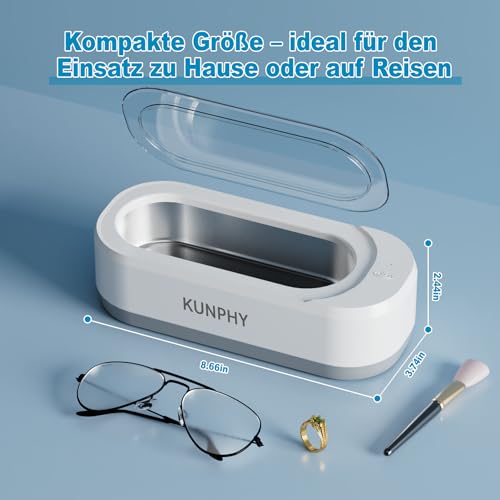 Ultraschallreinigungsgerät Brille, Ultraschallreiniger 350ml 46KHz, Ultraschallgerät Ultrasonic...
