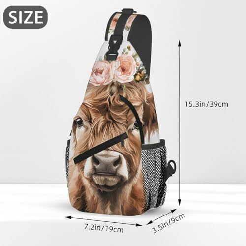 Bolso Sling Highland Cow para Hombre y Mujer Ajustable miniatura 2