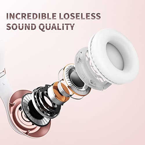 Uliptz Auriculares inalámbricos Diadema, 65H Tiempo de Juego Bluetooth 5.3 HiFi con Micrófono, 6 Modos de Sonido EQ, Audifonos para PC/Teléfono