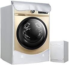 LEESITEC Coprilavatrice da Esterno Impermeabile per Lavatrice e Asciugatrice , con Apertura Frontale,Argento, M,60×53×85 cm