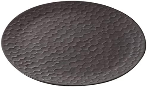 Set of 5 Kamakura Carving Black Flat Plates (Large) 12.2 x 0.6 inches (30.8 x 1.6 cm), 4.2 oz (1,200 g), Japanese Modern, Restaurant, Hotel, Western Tableware, Restaurant, Commercial Use, Stylish,