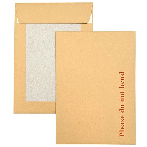 Double Dragon 20-Pack A5 C5 Manilla Hard Board Backed Envelopes | 229mm x 162mm | Please Do Not Bend Printed | Padded & Tamper-Proof | Self-Seal Closure
