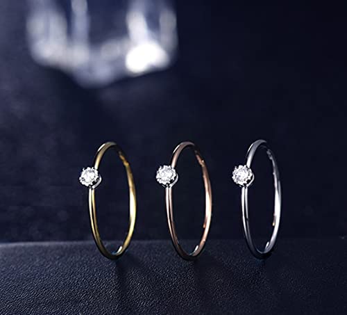 Pierścionek zaręczynowy, damskie obrączki ślubne biały okrągły kształt diament 18-karatowe złoto klasyczny styl design pierścionek walentynkowy dla kobiet, T 1/2, Białe złoto, Diament
