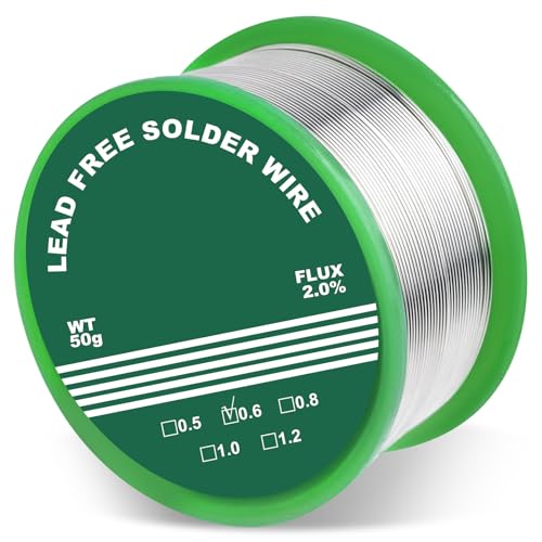 0.6mm Lötdraht,50g Lötzinn Elektronik,Draht Lötmittel,Lot mit Kolophonium Kern,Spule Löt-Zinn,Lot zum Löten von Bauteilen und zur Reparatur von elektronischen Komponenten