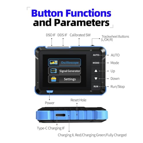 Image of FNIRSI DSO153 2 in 1 Handheld Oscilloscope /DDS Signal Generator, Digital Portable Automotive Oscilloscope with 2.8 inch TFT, 1MHz Bandwidth, 5MS /s Sampling Rate, Trigger Function Auto /Nomal /Single
