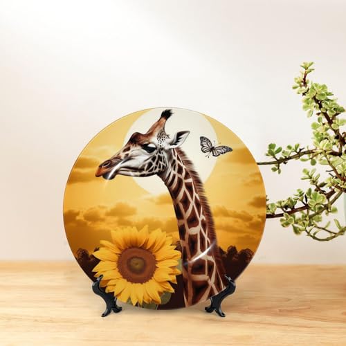 Assiette décorative porcelaine 25cm avec support inclus