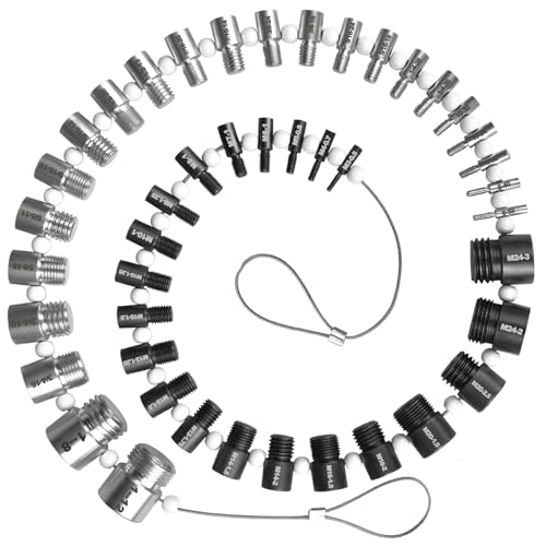 Nut and Bolt Thread Checker 45 Male/Female Thread Gauges (24 SAE/Inch & 21 Metric) Nut and Bolt Thread Size Checker Thread Identifier Gauges for Quickly Identify and Verify