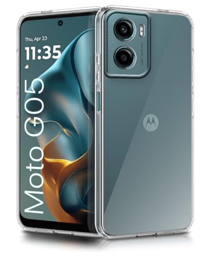 Image of WOW IMAGINE Transparent Back Cover Case for Motorola Moto G05 | Raised Bumps for Full Device & Camera Protection Shockproof TPU Silicone Back Case Mobile Cover - Transparent