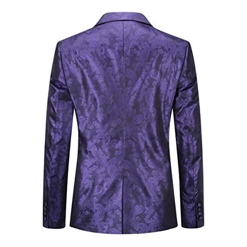 Cloudstyle Mens Slim Fit Paisley Suit Single Breasted Party Suit Jacket 1 Button Sport Coat2