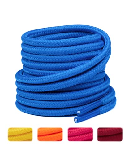 Image of Handshop 2 Pairs Round Boots Shoelaces, Heavy Duty Outdoor Shoe Laces | Replacement Shoestrings for Hiking, Running, Sporting Shoes and Work boots, Sturdy and Robust, 28 Colors, 30-63 inch Length