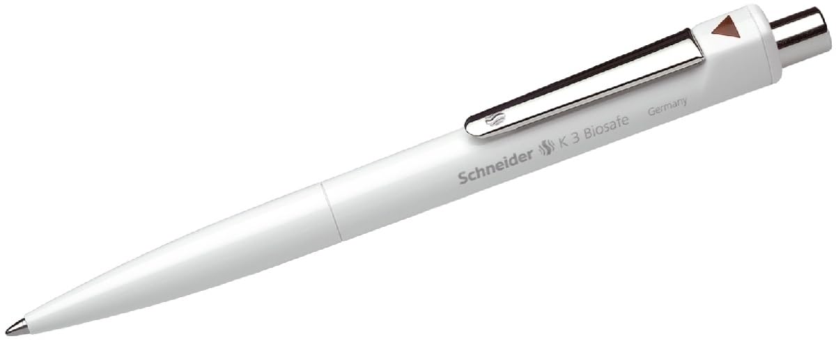Schneider Schreibgeräte Ballpoint Pens 3 BioSafe, M, Brown, Colour: White