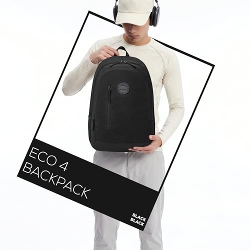 Image of Gear Eco 4 18 inch /19L Medium Water Resistant Daypack | Casual Backpack | Travel Backpack for Men /Women (Black - Black)