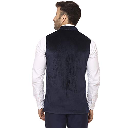 Image of Veera Paridhaan Men's Velvet Solid Green Nehru Jacket NEW