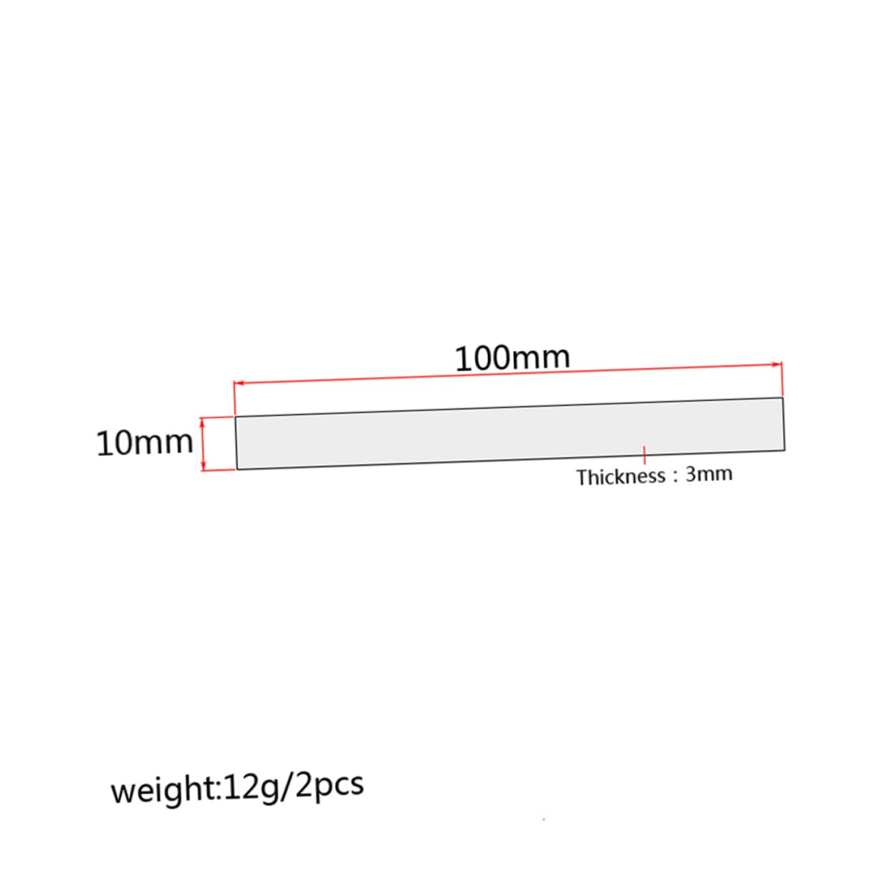 BESTonZON 100 * 10 * 3mm Guitar Bone Nut Handmade Guitar Part Acoustic and Electric Guitar Saddle Bone Bone Bass Bridge Saddle