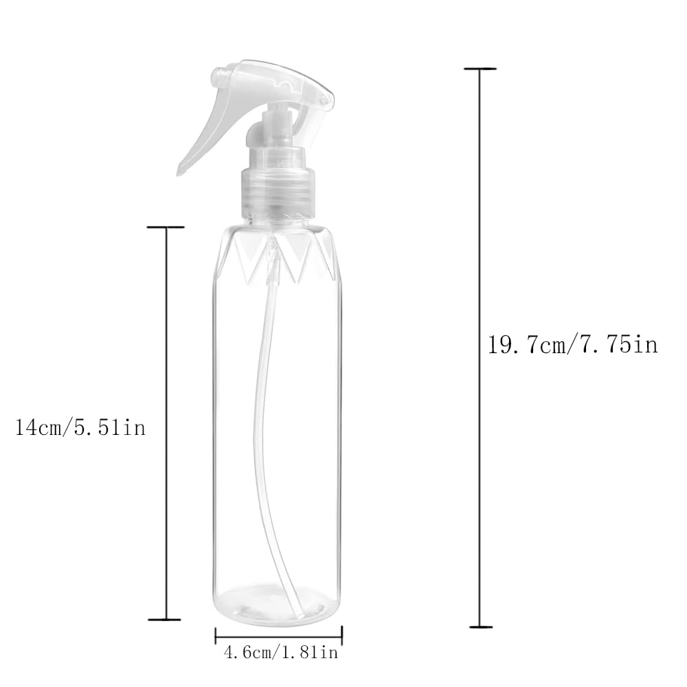 Rozpylacz, butelka z rozpylaczem, 5 szt., 200 ml, tworzywo sztuczne, przezroczyste, puste butelki z rozpylaczem, czarne butelki z rozpylaczem do roślin, opryskiwacza do roślin, włosów