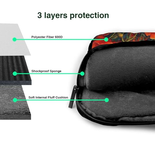Bolso portátil impermeable con estampado de amapola roja 13 pulgadas miniatura 5