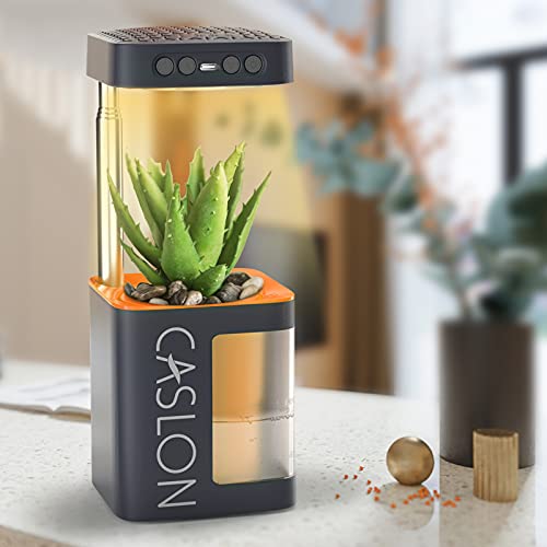 Mini Hydroponics Growing System with LED Grow Light ,Indoor Garden Hydroponics Herb Grow Kit with USB Recharge+3H/6H/9H Timing +Full Spectrum ,Height Adjustable Easy-to-Install for Home Gardening