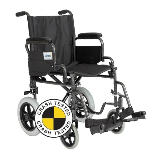 Crash Tested Wheelchair- Transit Attendant Controlled and Folding - Safe for use in a Vehicle Taxi Bus etc