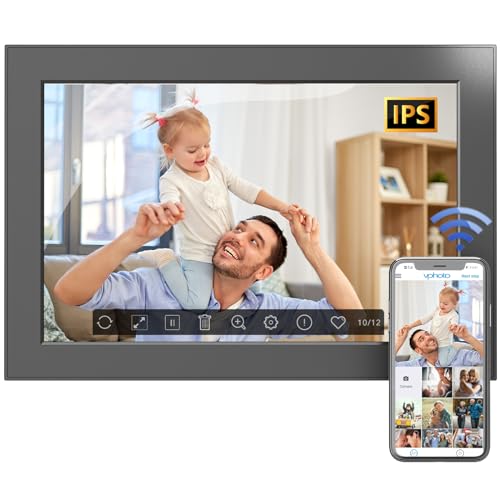 Cadre photo numérique WiFi pour salon avec diaporama tactile et rotation automatique VPhoto