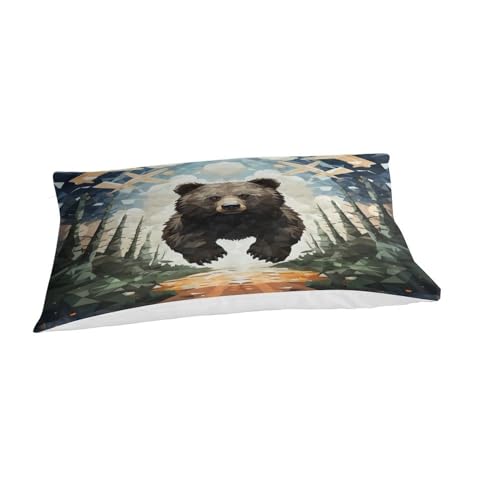 Housse de couette ours géométrique 135x200 cm avec 2 taies de lit - 6
