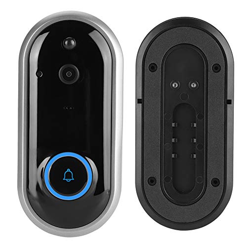 Video Türklingel Neue Smart WiFi Wireless Home Security Gegensprechanlage PIR-Erkennung Sichtbare Türsprechanlage mit Glockenspiel(SCHWARZ