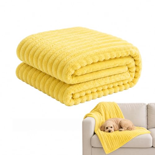 Emotional Support Blanket Yellow for Dogs Security Blanket Calming Dog Blanket Throw Rabbit Designed for Pets Soft and Comfortable for Indoors Sofa (Yellow 27.6x39.4)