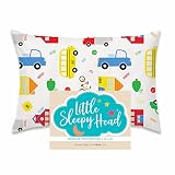 Little Sleepy Head Toddler Pilllowcase 13 x 18-100% Cotton & Hypoallergenic (Trucks 'N Cars)