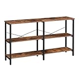 HOOBRO 55.1 Inch Console Table, Narrow Entryway Table, Sofa Table, Foyer Table, 3-Tier Storage Open...