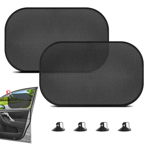 Romon Pare Soleil Voiture, Lot de 2 (50x30cm) avec Ventouses, Auto-Adhésifs, Protection UV pour Tous Types de Véhicules