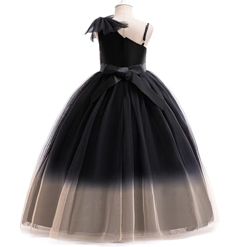 Tulle Flower Girls Dress One Shoulder Formal Princess Wedding Pageant Birthday Party Holiday Ball Gown Dresses2