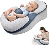 Baby Lounger Pillow for Infant Support Cushion Reflux Breastfeeding Pillow, Bottle Feeding, Tummy Time, Adjustable Baby Wedge Lounger Pillow for Reducing Spit-Up